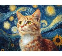 Paint by Numbers for Adults, Paint by Numbers cat abstract, DIY Painting by Number with 3 Brushes and Acrylic Paints, Beginner Easy Oil Painting Canvas Set, Room Decor, Gifts for Women 40x50cm L0-313