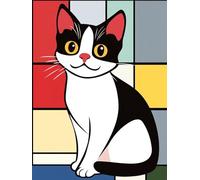 Paint by Numbers for Adults, Paint by Numbers cat abstract, DIY Painting by Number with 3 Brushes and Acrylic Paints, Beginner Easy Oil Painting Canvas Set, Room Decor, Gifts for Women 40x50cm L0-865