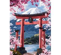 Paint by Numbers for Adults, Paint by Numbers comics Cherryblossoms, DIY Painting by Number with 3 Brushes and Acrylic Paints, Easy Oil Painting Canvas Set, Room Decor, Gifts for Women 40x50cm L0-860