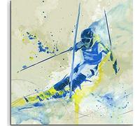 Paint by Numbers for Adults ,Paint by Numbers for Adults Children Watercolor skier 16x16 inches Linen Canvas DIY Digital Painting by Numbers Kits Children's toy gifts Hand painted home decoration