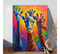 Paint by Numbers for Adults, Paint by Numbers for Children Giraffe, DIY Colorful Paint by Numbers Kits Crafts with Brushes, Acrylic Painting on Canvas for Home Wall Decor, Without Frame 40x50cm C-3