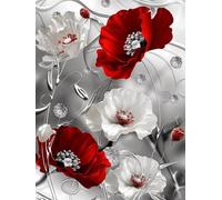 Paint by Numbers for Adults, Paint by Numbers grey flower, DIY Painting by Number with 3 Brushes and Acrylic Paints, Beginner Easy Oil Painting Canvas Set, Room Decor, Gifts for Women 40x50cm L0-762