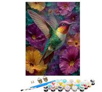 Paint by Numbers for Adults, Paint by Numbers Hummingbird Flower, Easy DIY Oil Painting Kits on Canvas with Brushes, Hobbies for Women, Painting for Home Wall Decor Gifts 40x54inch SYLWK76