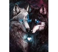 Paint by Numbers for Adults, Paint by Numbers Wolf universe, DIY Painting by Number with 3 Brushes and Acrylic Paints, Beginner Easy Oil Painting Canvas Set, Room Decor, Gifts for Women 40x50cm L0-814