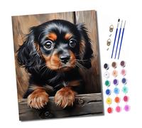 Paint by Numbers for Adults Painting by Number Kits On Canvas Cavalier King Charles Spaniel DIY Craft Art Painting Kit Acrylic Pigment Drawing Paintwork for Gift Home Wall Decor 16x20 inch/40x50cm