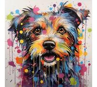 Paint by Numbers for Adults,Painting by Number Kits On Canvas,DIY Color Oil Painting,Home Wall Decor 16X16In/40X40Cm,Colorful Graffiti Dog ,Pug,Frameless