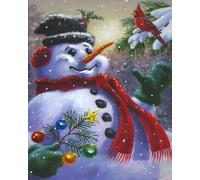 Paint by Numbers for Adults,Painting by Number Kits On Canvas,DIY Color Oil Painting,Home Wall Decor 16x20in/40x50cm,Christmas Fat Snowman,Frameless