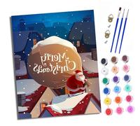 Paint by Numbers for Adults Painting by Number Kits On Canvas Santa Claus delivering gifts DIY Craft Art Painting Kit Acrylic Pigment Drawing Paintwork for Gift Home Wall Decor 40x50cm With frame
