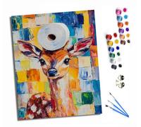 Paint by Numbers for Adults Painting by Numbers for Adults Canvas Kits Paint by Number Crafts Kits for Relax and De-Stress Gift Home Decoration 16x20 inch The deer with toilet paper on its head