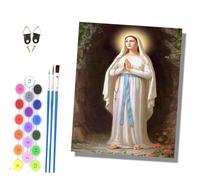 Paint by Numbers for Adults Painting by Numbers for Adults Canvas Kits Paint by Number Crafts Kits for Relax and De-Stress Gift Home Decoration 16x20 inch Praying before the Grotto of Our Lady
