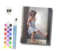 Paint by Numbers for Adults Painting by Numbers for Adults Canvas Kits Paint by Number Crafts Kits for Relax and De-Stress Gift Home Decoration 16x20 inch The girl kicking the door from behind