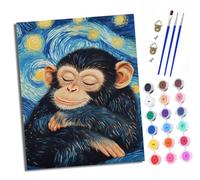 Paint by Numbers for Adults Painting Kit for Adults Craft Art Painting Kit Acrylic Pigment Drawing Orangutan sleeping in the moonlight Paintwork for Gift Home Wall Decor 16x20 inch (With frame)