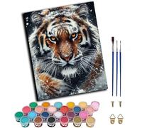 Paint by Numbers for Adults,Paints by Number Kits On Canvas,DIY Color Oil Painting,Home Wall Decor 16x20in/40x50cm,Snow Season Tiger,Frameless