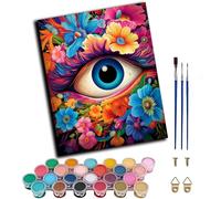Paint by Numbers for Adults,Paints by Number Kits On Canvas,DIY Color Oil Painting,Home Wall Decor 16x20in/40x50cm,Butterfly Flower Eyes,Frameless