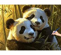 Paint by Numbers for Adults Panda Paint by Numbers Animal Kits on Canvas Hobbies for Adults Women, DIY Acrylic Oil Painting Kits Without Frame, Gifts for Women Christmas Decorations 50x40cm S-06