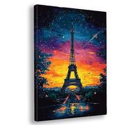 Paint by Numbers for Adults Paris, 12x16 Inch Landscape Paint by Numbers Kits for Adults Beginner, DIY Oil Painting Acrylic Paints, Canvas Art Kits for Kids, for Gifts and Wall Decor, with Frame, L-38