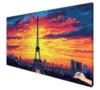 Paint by Numbers for Adults Paris 70x30cm Large Landscape Painting by Numbers for Adults Beginner DIY Color Oil Paintings on Canvas Kits with Acrylic Paints Brushes for Autumn Decorations Gifts F-18