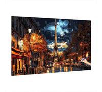 Paint by Numbers for Adults Paris, Adult Paint by Numbers Canvas Kits, Landscape Painting by Number for Kids, DIY Adult Crafts Hand Painted Oil Painting Kit, Room Decor, Home Wall Decor 220x100cm Z-24