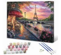 Paint by Numbers for Adults Paris, Paint by Numbers for Children, DIY Easy Hand-Painted Oil Paintings for Relaxation and Home Decor, Gifts for Women, Landscape 24x36in/60x90cm (Without Frame) Y3-47