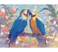 Paint by Numbers for Adults, Parrot Flowers Adult Paint by Numbers Canvas Kits Without Frame, DIY Color Oil Painting Acrylic Number Painting Adults Children for Gifts Home Wall Decor 60x80cm WJY1-868
