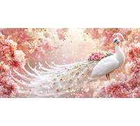 Paint by Numbers for Adults Peacock DIY Paint by Number Flower Painting by Numbers for Beginners, Acrylic Canvas Painting Art Crafts for Adults, Wall Home Decor, Gifts for Women 50X100CM Without Frame
