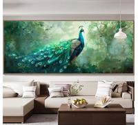 Paint by Numbers for Adults Peacock forest Paint by Numbers Kits，Acrylic Pigment Painting by Numbers for Adults，DIY Paint by Number Art Crafts，Room Wall Decoer Gifts，16x32in(Without Frame) B83