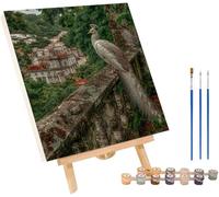 Paint by Numbers for Adults Peacock Paint by Numbers Architecture on Canvas, DIY Crafts Oil Painting Art Kits, Acrylic Oil Painting Kits with Brushes, Room Decor, Gifts for Women 8x12in E-6374