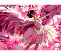 Paint by Numbers for Adults Pink Angel Girl Painting by Numbers Kits On Canvas,with Paint Brushes DIY Acrylic Oil Painting Drawing Paintworkarts for Home Wall Decor with Framed,30x40cm