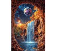 Paint by Numbers for Adults Planet Waterfall Paint by Numbers Kits for Beginner, DIY Acrylic Oil Adult Painting by Number Canvas Kits Without Frame, Perfect for Gifts Home Wall Decor 24x36Inch b-960