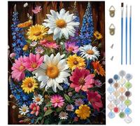Paint by Numbers for Adults,Plant Paint by Numbers,DIY Flowers Canvas Oil Painting Kit for Kids or Beginner with 3 Brushes Acrylic Pigment for Room Decor Gifts Women,Without Frame 12x16 inch D1-363