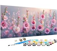 Paint by Numbers for Adults Plant Paint by Numbers Flower DIY Color Canvas Oil Paintings Creative Hobbies for Adults Kits with Brushes Acrylic Paint Home Decor,Gifts for Women, 35x70cm No Frame J3-959