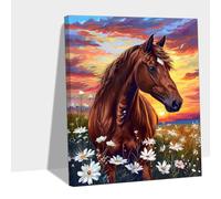 Paint by Numbers for Adults Plant, Paint by Numbers Horse DIY Kits for Adults Beginners, Color Canvas Oil Painting with 3 Brushes and Acrylic Set, Home Wall Decor Art Crafts Women Hobby 28x36in Y#B170