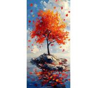 Paint by Numbers for Adults Plant Paint by Numbers Maple DIY Canvas Oil Painting Kit for Kids or Beginner with Paint Brushes Acrylic Pigment for Home Room Decor 20x40in/50x100cm Without Frame F1-555