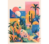 Paint by Numbers for Adults Plant Painting by Numbers Beginners Geometry Canvas Kits with Acrylic Paint Brushes Hobbies for Adults Women DIY Craft Oil Paintings Art Kits, Home Room Decor 30x40cm S-461