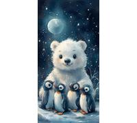 Paint by Numbers for Adults Polar Bear 80x160cm Canvas Wall Art Penguin k-4