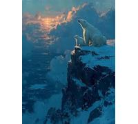 Paint by Numbers for Adults Polar Bears Paint by Numbers for Children Snow, Hobbies for Adults Women DIY Canvas Oil Paintings Kits Arts with Accessories Home Wall Decor 16x24in Without Frame T-I213