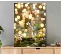 Paint by Numbers for Adults Rabbit, Landscape Paint by Numbers for Children Beginner, DIY Oil Paintings Kit for Adults Women Gifts, with Brushes and Pigment, Home Decor, 35x45cm with Frame LyA-1052
