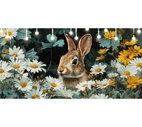Paint by Numbers for Adults Rabbit Paint by Numbers Kits Daisy DIY Canvas Oil Painting Kit 100X220cm for Kids or Beginner with Brushes Acrylic Pigment, Without Frame, Halloween Decorations Gift L6-485