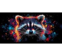 Paint by Numbers for Adults Raccoon DIY Paint by Number Color Painting by Numbers for Beginners, Acrylic Canvas Painting Art Crafts for Adults, Wall Home Decor, Gifts for Women 50X100CM Without Frame