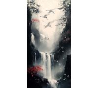 Paint by Numbers for Adults Red-Crowned Crane Paint by Numbers Kits Fall DIY Canvas Oil Painting Kit for Kids or Beginner with 3 - Brushes and Acrylic, Craft for Adults 70X180cm Without Frame P0-639