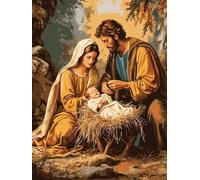 Paint by Numbers for Adults Religion, 32x48 Inch Born Paint by Numbers Kits for Adults/Beginner/Kids, DIY Oil Painting Acrylic Paints Kits, Canvas Art for Gifts and Wall Decor, without Frame, R-74