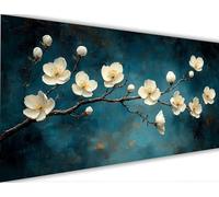 Paint by Numbers for Adults Retro Paint by Numbers with Frame Peach Blossom Painting Kits Canvas,Crafts for Adults DIY Oil Hand Painting Kit,Acrylic Drawing Paintwork,Wall Decor Gift 40x80cm LE-1321