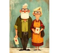Paint by Numbers for Adults Retro Painting by Numbers Beginners Couple Canvas Kits with Acrylic Paint Brushes Hobbies for Adults Women DIY Craft Oil Paintings Art Kits, Home Room Decor 50x70cm S-379