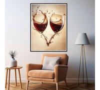 Paint by Numbers for Adults Retro Painting by Numbers, DIY Hobbies for Adults Women Paint by Number Wine Glass Canvas Oil Painting Kits with Brushes and Acrylic for Christmas Decor 70x100cm 2y-355