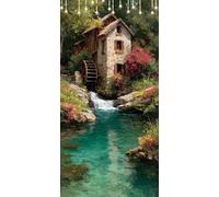 Paint by Numbers for Adults River Paint by Numbers Kits Cabin DIY Canvas Oil Painting Kit for Kids or Beginner with 3 - Brushes and Acrylic, Art and Craft for Adults 100X150cm Without Frame P0-299