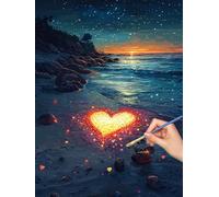 Paint by Numbers for Adults Romantic, Paint by Numbers Canvas Kits for Adults, 3 Nylon Brushes, Valentine'S Day Painting by Number Kits for Children, Wall Art, Room Home Decor, Gifts, 30x40cm, -7059