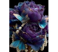 Paint by Numbers for Adults Rose, Adult Paint by Numbers Canvas Kits Butterfly, Painting Kits with Brushes and Acrylic, DIY Color Oil Painting for Beginners, Gifts for Women, Home Decor 16x20in I-1959