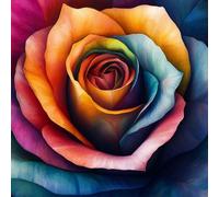 Paint by Numbers for Adults Rose Paint by Numbers Color Pattern Design, Acrylic Paintngs On Clear Symbols Colored Canvas, Easy DIY Acrylic Pigment Drawing Paintwork for Home Wall Decor, 40X40CM