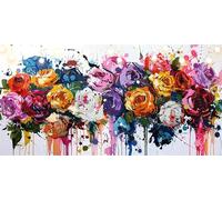 Paint by Numbers for Adults Rose Paint by Numbers Kits Graffiti DIY Canvas Oil Painting Kit 50X110cm for Kids or Beginner with Brushes Acrylic Pigment, Without Frame, Halloween Decorations Gift L6-61