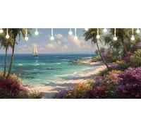 Paint by Numbers for Adults Sailboat Paint by Numbers Kits Tree DIY Canvas Oil Painting Kit 80X100cm for Kids or Beginner with Brushes Acrylic Pigment, Without Frame, Halloween Decorations Gift L6-415
